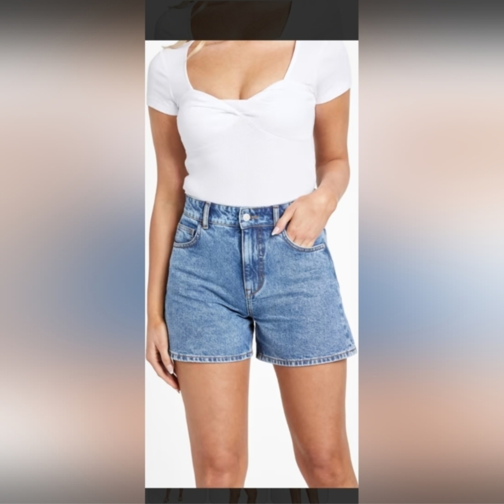 Guess Ariel Denim Mom Shorts